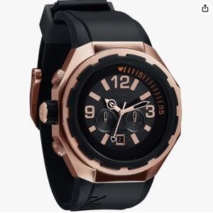 NIXON - MEN’S STEELCAT - A3131098 - BLACK - RUBBER SWISS QUARTZ WATCH